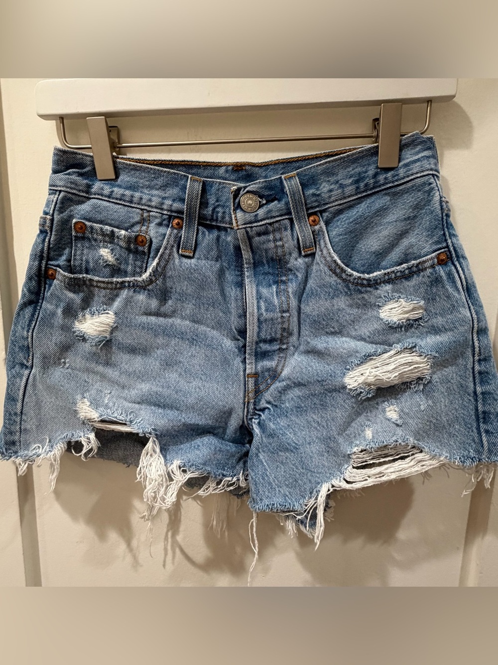 Levi's 501 Light Wash Cutoff Shorts